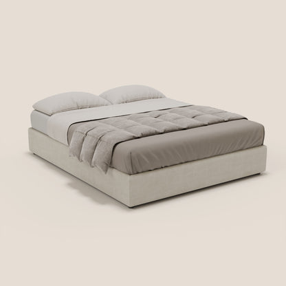 Ina sommier con ampio contenitore in microfibra smacchiabile ed impermeabile T11 panna 