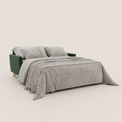 Francy divano letto matrimoniale con poggiatesta regolabile in tessuto impermeabile e smacchiabile T17 verde