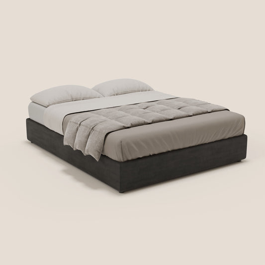 Ina sommier con ampio contenitore in microfibra smacchiabile ed impermeabile T11 nero 