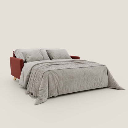 Francy divano letto matrimoniale con poggiatesta regolabile in tessuto impermeabile e smacchiabile T17 rosso