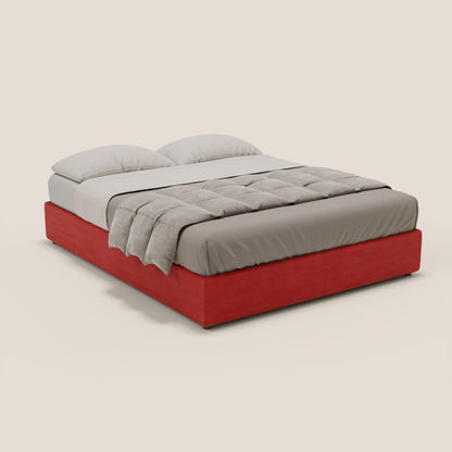 Ina sommier con ampio contenitore in microfibra smacchiabile ed impermeabile T11 rosso 