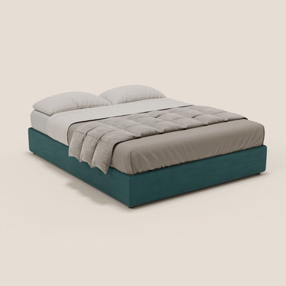 Ina sommier con ampio contenitore in microfibra smacchiabile ed impermeabile T11 petrolio 