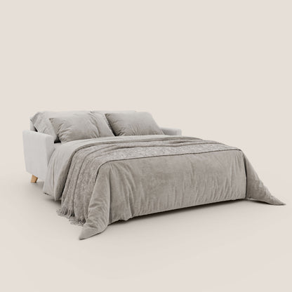 Francy divano letto matrimoniale con poggiatesta regolabile in tessuto impermeabile e smacchiabile T17 bianco