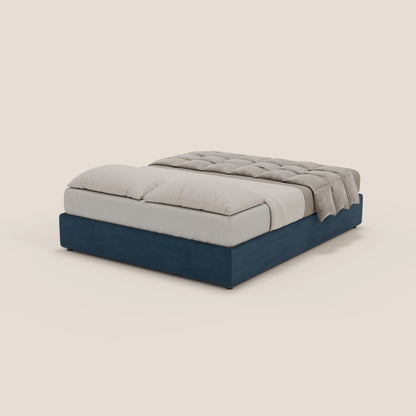 Ina sommier con ampio contenitore in microfibra smacchiabile ed impermeabile T11 blu 