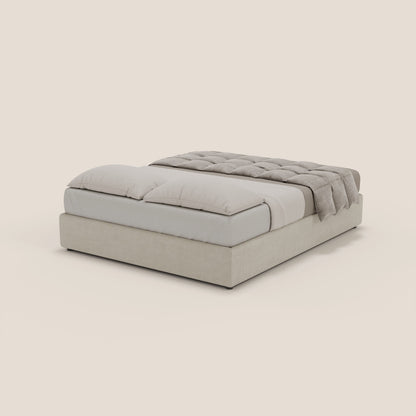 Ina sommier con ampio contenitore in microfibra smacchiabile ed impermeabile T11 panna 