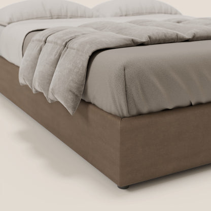 Ina sommier con ampio contenitore in microfibra smacchiabile ed impermeabile T11 marrone 