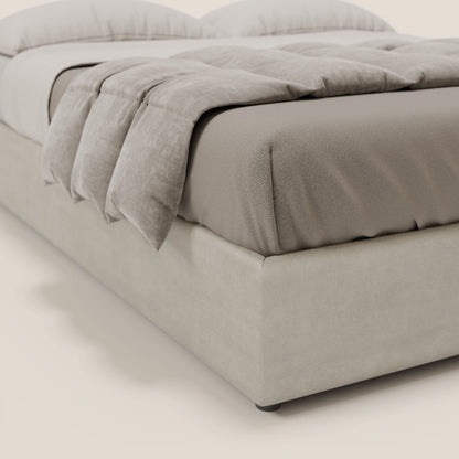 Ina sommier con ampio contenitore in microfibra smacchiabile ed impermeabile T11 panna 