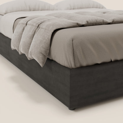 Ina sommier con ampio contenitore in microfibra smacchiabile ed impermeabile T11 nero 