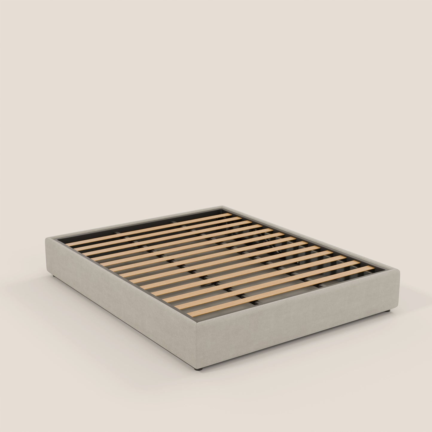 Ina sommier con ampio contenitore in microfibra smacchiabile ed impermeabile T11 panna 