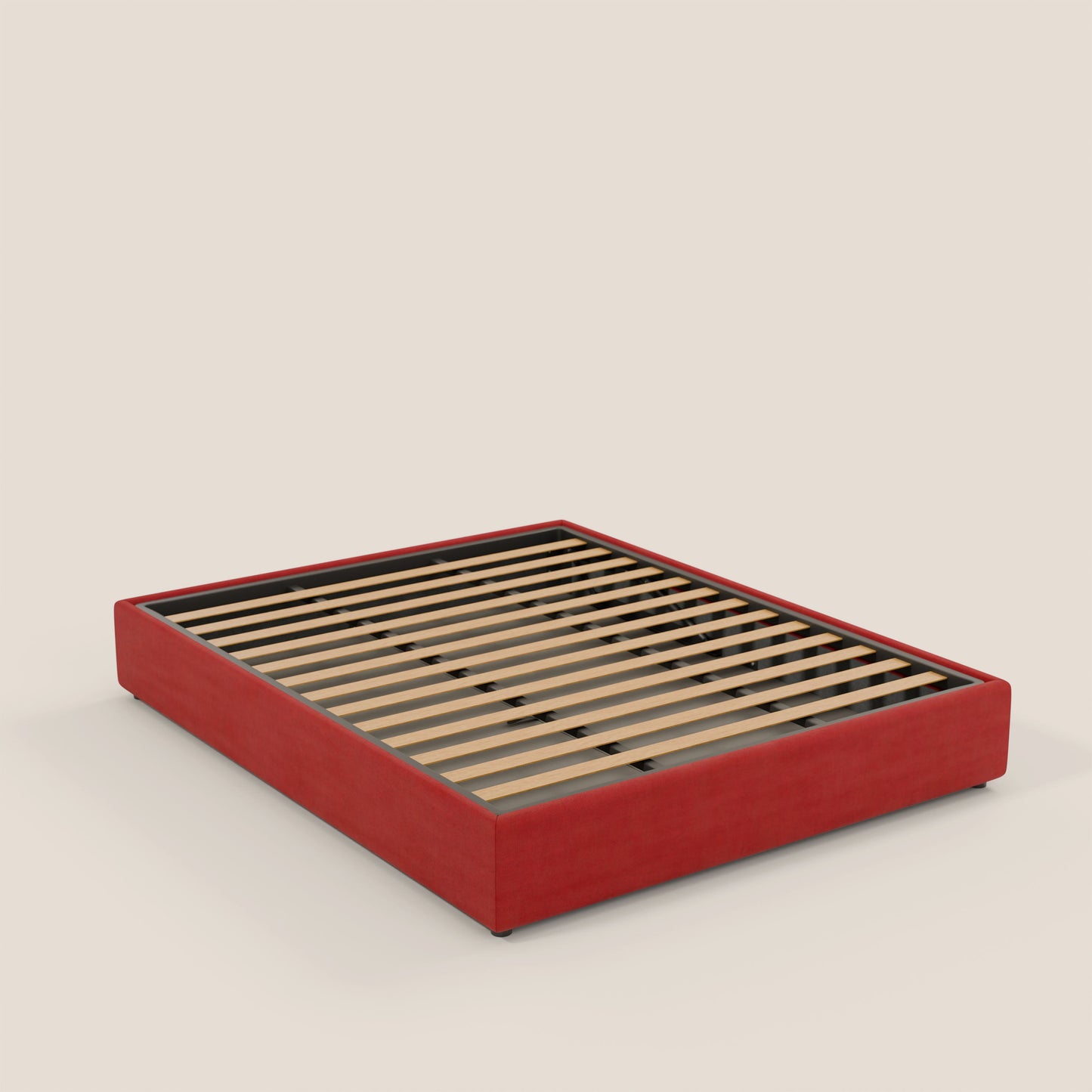 Ina sommier con ampio contenitore in microfibra smacchiabile ed impermeabile T11 rosso 