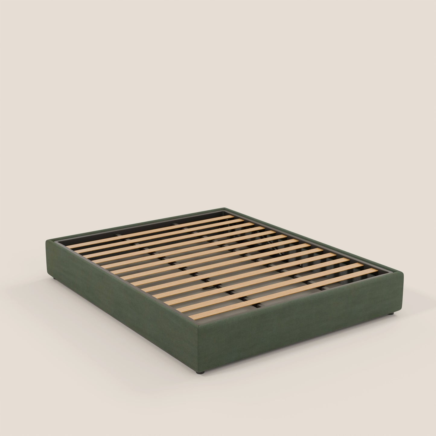 Ina sommier con ampio contenitore in microfibra smacchiabile ed impermeabile T11 verde 