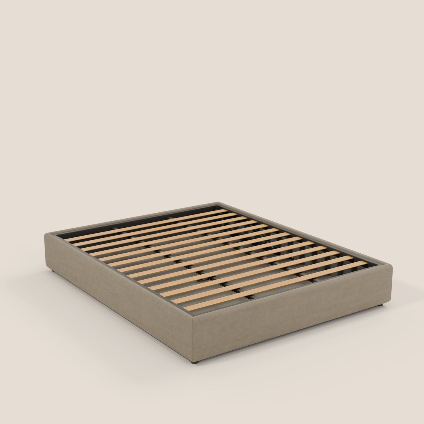 Ina sommier con ampio contenitore in microfibra smacchiabile ed impermeabile T11 tortora 