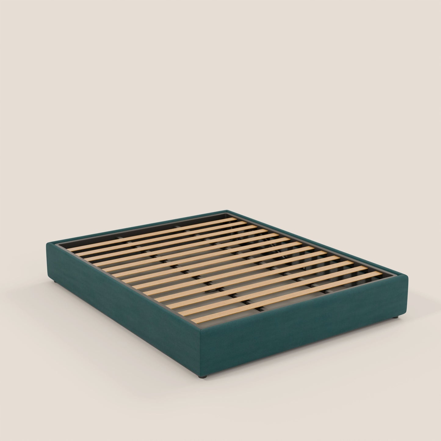 Ina sommier con ampio contenitore in microfibra smacchiabile ed impermeabile T11 petrolio 