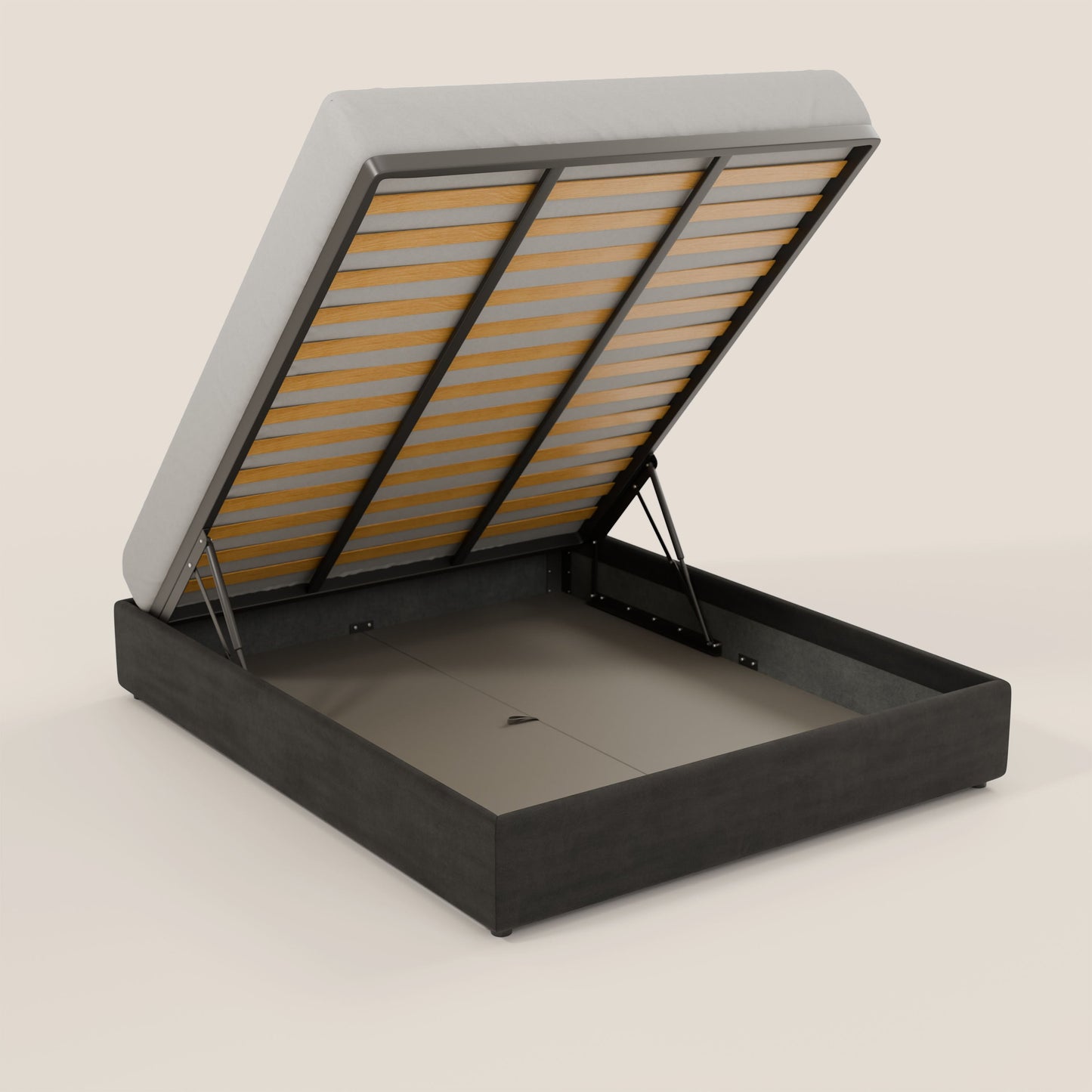 Ina sommier con ampio contenitore in microfibra smacchiabile ed impermeabile T11 nero 