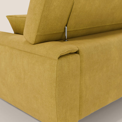 Caravaggio divano con sedute allungabili e poggiatesta reclinabili in tessuto impermeabile T02 giallo