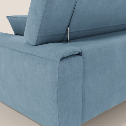 Divano Caravaggio con sedute allungabili e poggiatesta reclinabili in tessuto impermeabile T02 carta da zucchero