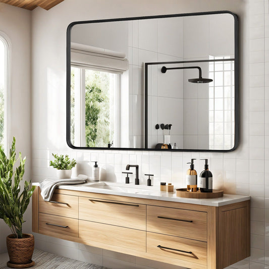 Bathroom Mirrors for Over Sink Wall, Matte Large Mirror, Decorative for Restroom, Farmhouse, Horizontally or Vertically Hanging