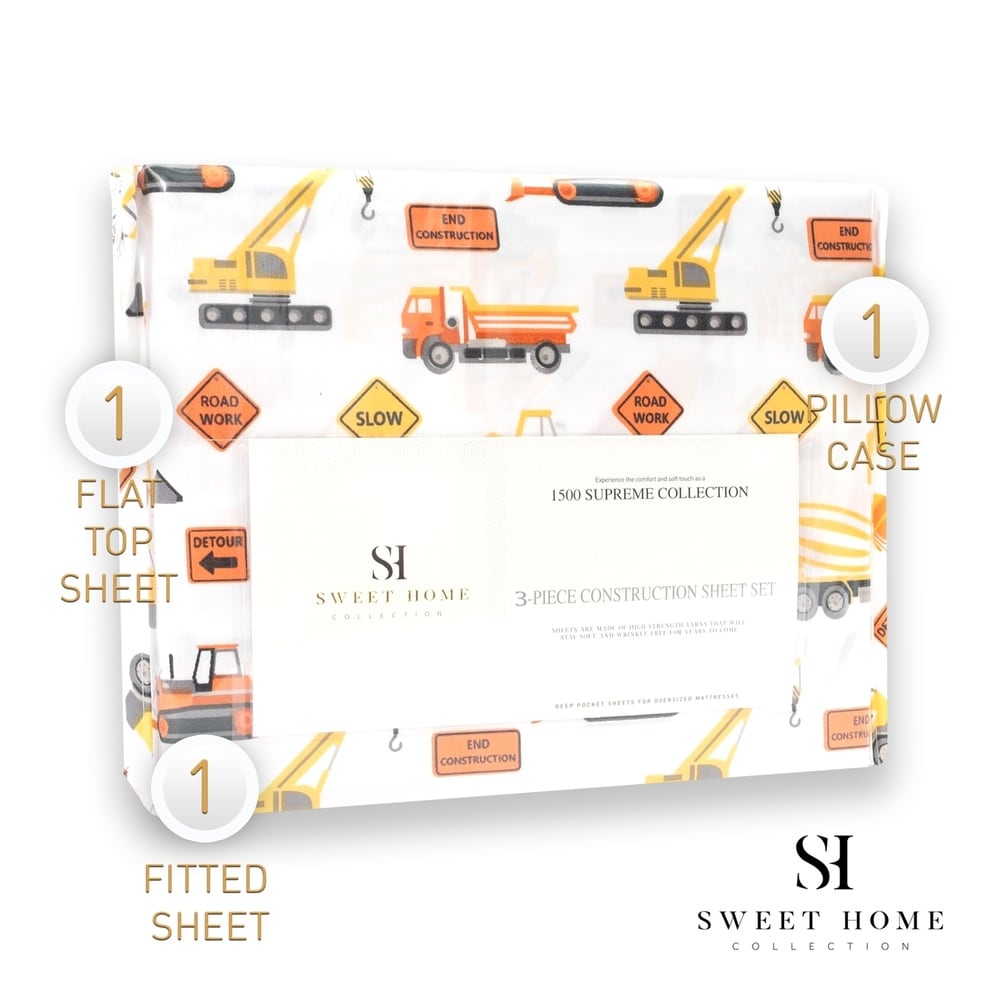 Construction Sheet Set by Sweet Home Collection - Multi