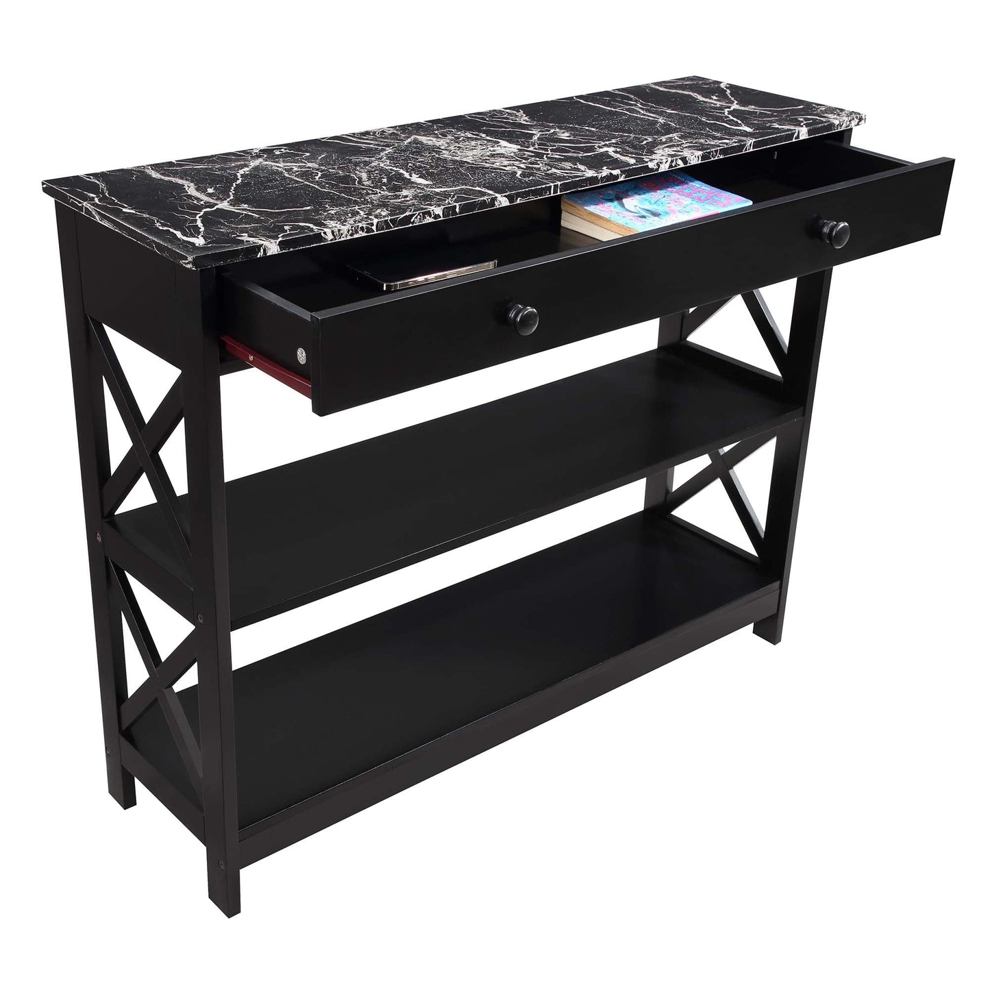Convenience Concepts Oxford 1 Drawer Console Table with Shelves