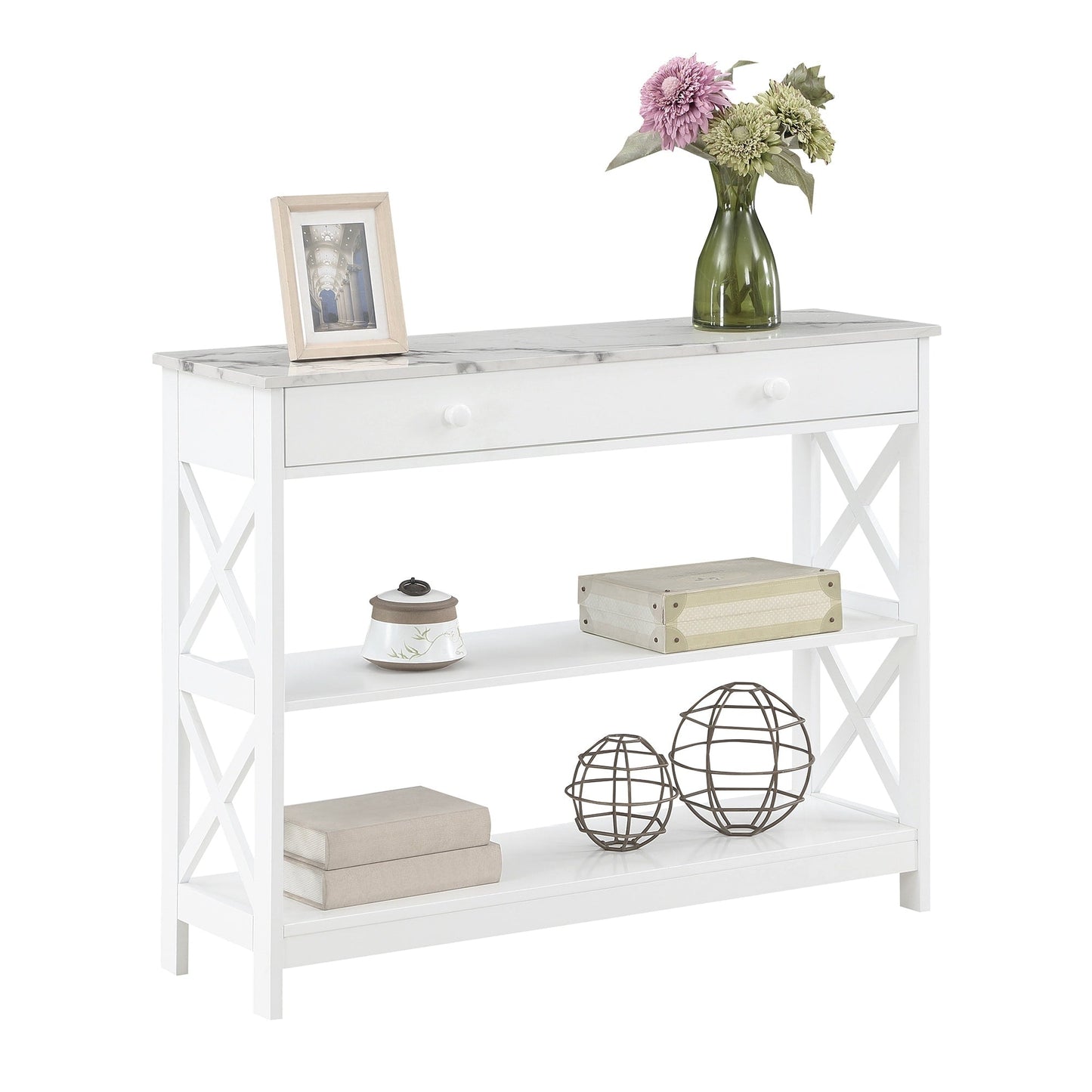 Convenience Concepts Oxford 1 Drawer Console Table with Shelves