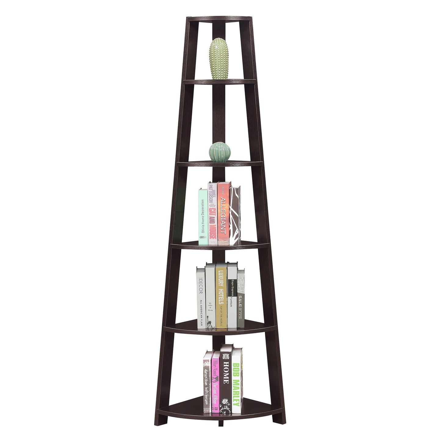 Convenience Concepts Newport 5 Tier Corner Bookshelf