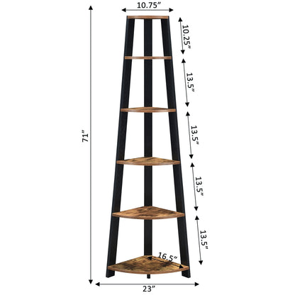 Convenience Concepts Newport 5 Tier Corner Bookshelf