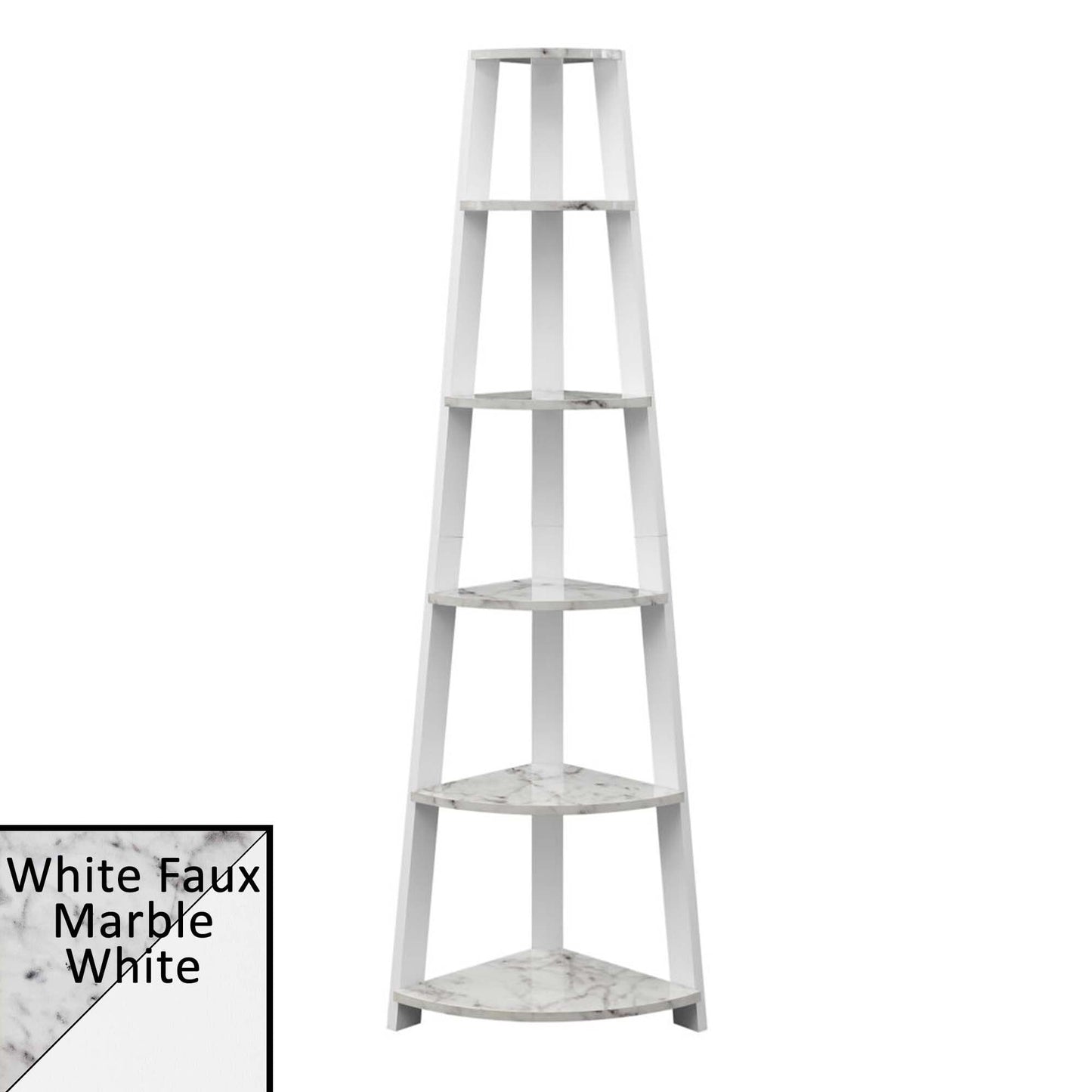 Convenience Concepts Newport 5 Tier Corner Bookshelf