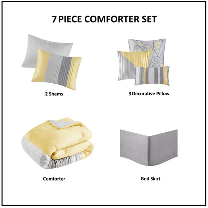 Copper Grove Kiston Yellow 7-piece Comforter Set