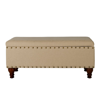 Copper Grove Muscari Upholstered Storage Bench with Nailhead Trim