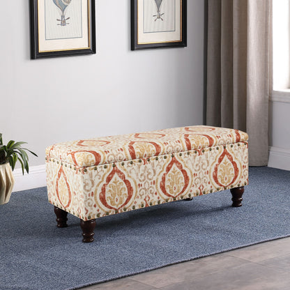 Copper Grove Muscari Upholstered Storage Bench with Nailhead Trim