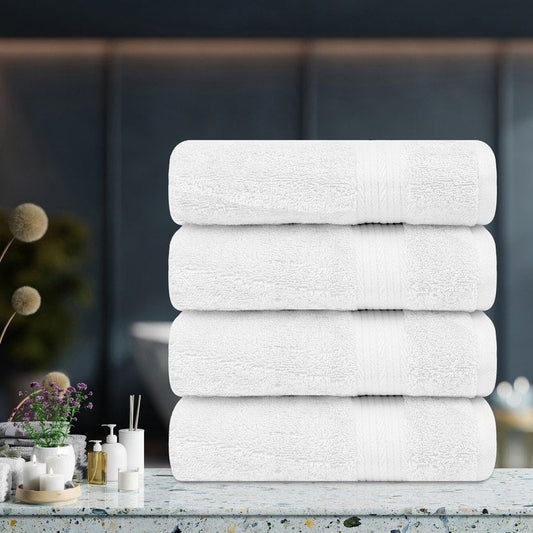 Cotton 600GSM Absorbent Bath Towels 30x54 Inch - 4 Pcs