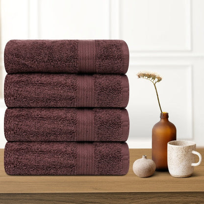 Cotton 600GSM Absorbent Bath Towels 30x54 Inch - 4 Pcs