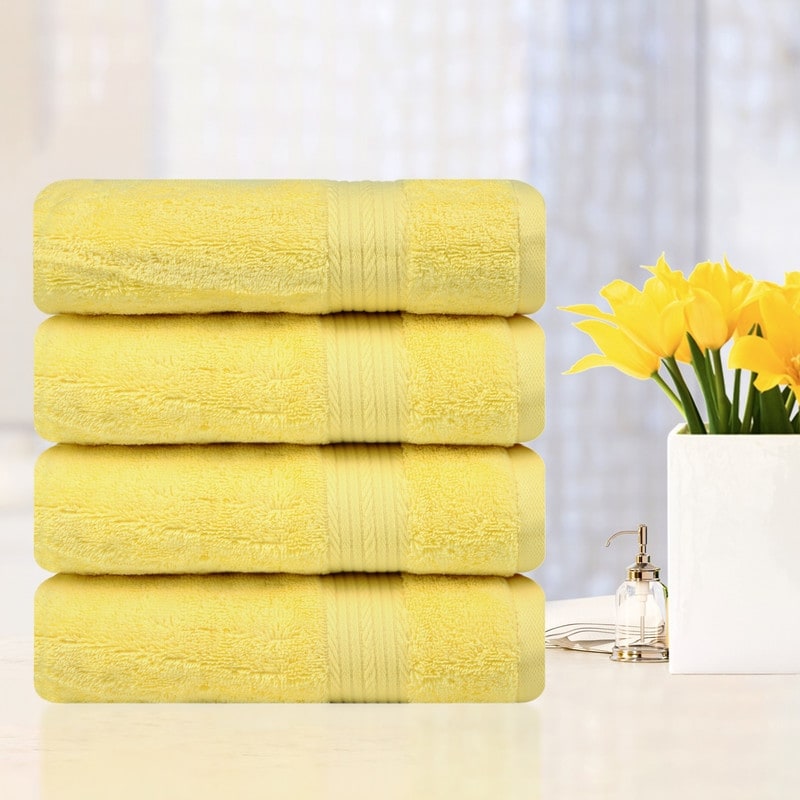 Cotton 600GSM Absorbent Bath Towels 30x54 Inch - 4 Pcs