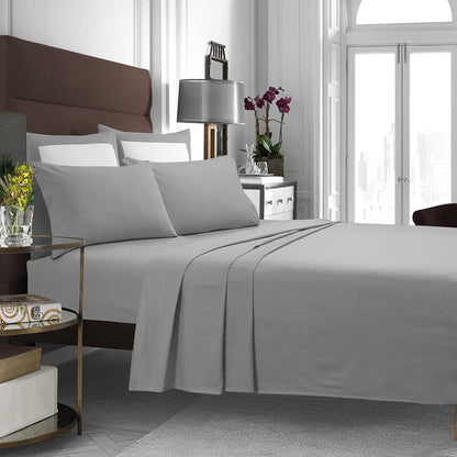 Cotton Flannel Extra Deep Pocket Bed Sheet Set with Oversize Flat Sheet