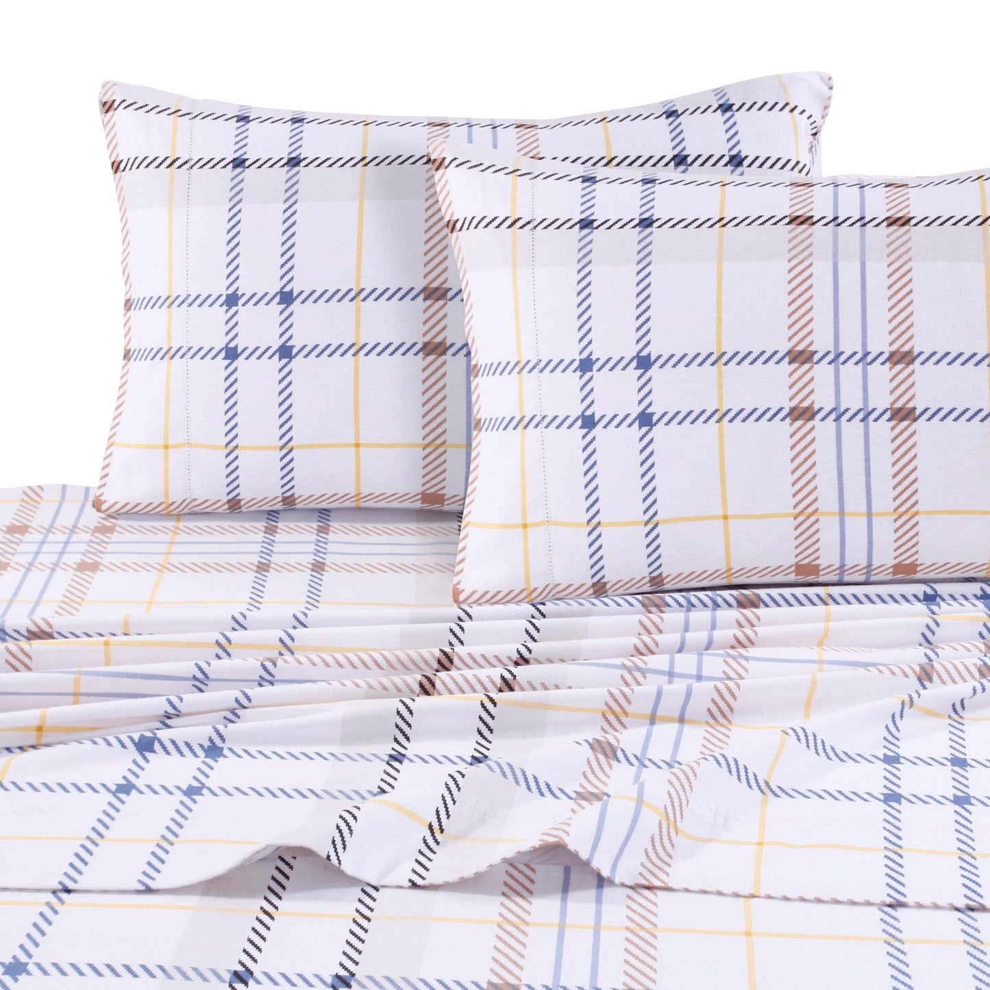 Cotton Flannel Extra Deep Pocket Bed Sheet Set with Oversize Flat Sheet