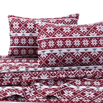 Cotton Flannel Extra Deep Pocket Bed Sheet Set with Oversize Flat Sheet