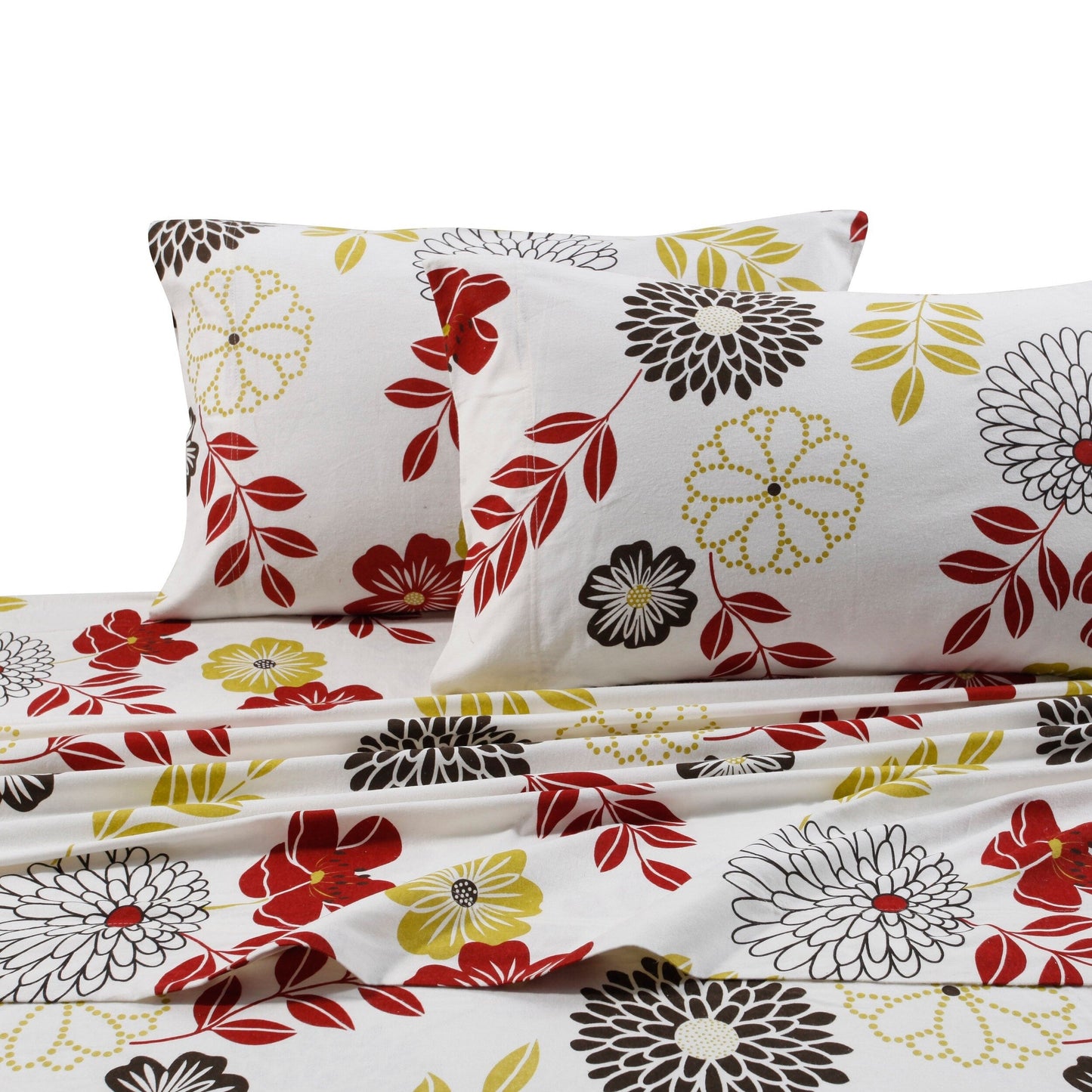 Cotton Flannel Extra Deep Pocket Bed Sheet Set with Oversize Flat Sheet