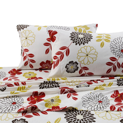 Cotton Flannel Extra Deep Pocket Bed Sheet Set with Oversize Flat Sheet