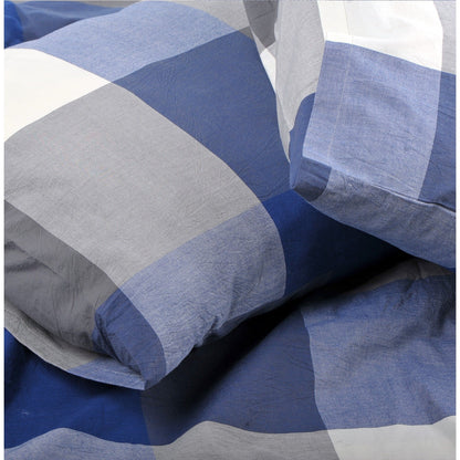 Cotton Plaid Windowpane Check 3-piece Duvet Cover Set