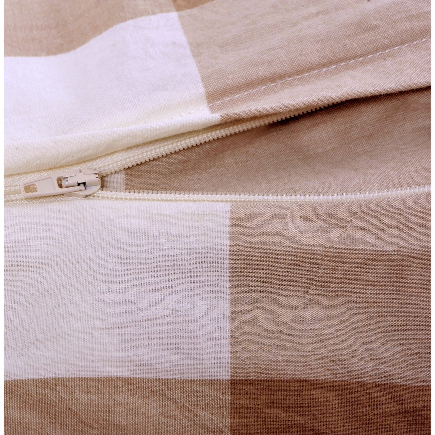 Cotton Plaid Windowpane Check 3-piece Duvet Cover Set