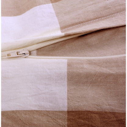 Cotton Plaid Windowpane Check 3-piece Duvet Cover Set