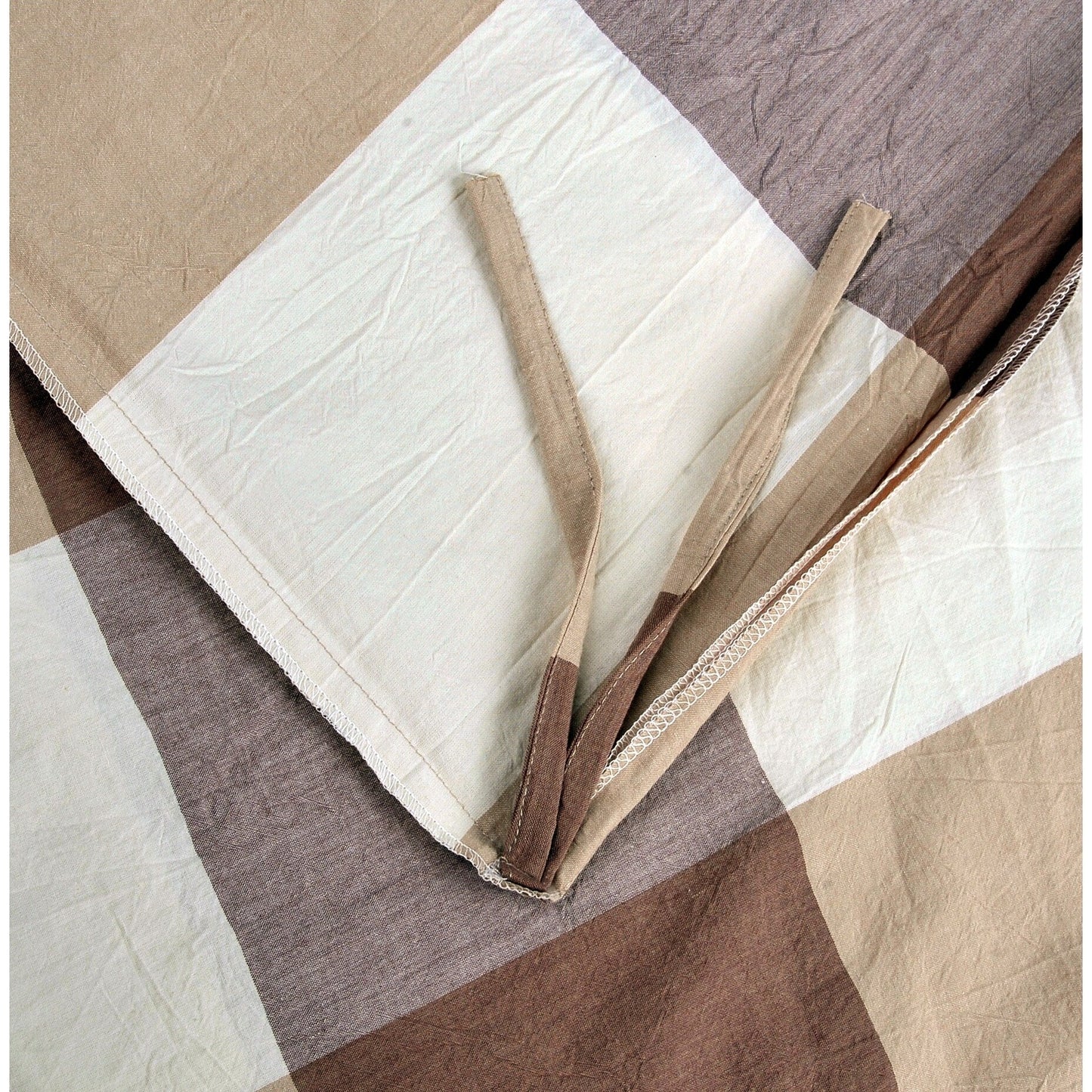 Cotton Plaid Windowpane Check 3-piece Duvet Cover Set