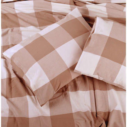 Cotton Plaid Windowpane Check 3-piece Duvet Cover Set