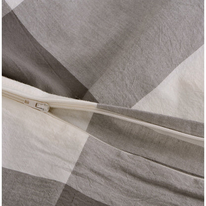 Cotton Plaid Windowpane Check 3-piece Duvet Cover Set