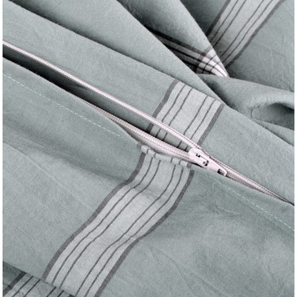 Cotton Plaid Windowpane Check 3-piece Duvet Cover Set