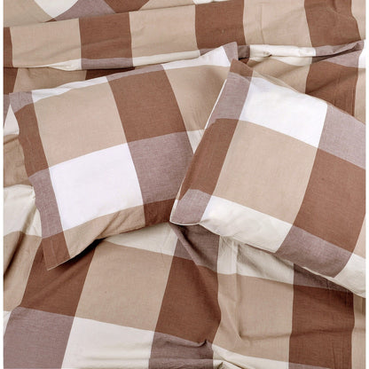 Cotton Plaid Windowpane Check 3-piece Duvet Cover Set