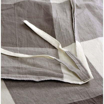 Cotton Plaid Windowpane Check 3-piece Duvet Cover Set