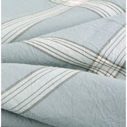 Cotton Plaid Windowpane Check 3-piece Duvet Cover Set