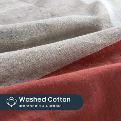 Cotton Plaid Windowpane Check 3-piece Duvet Cover Set