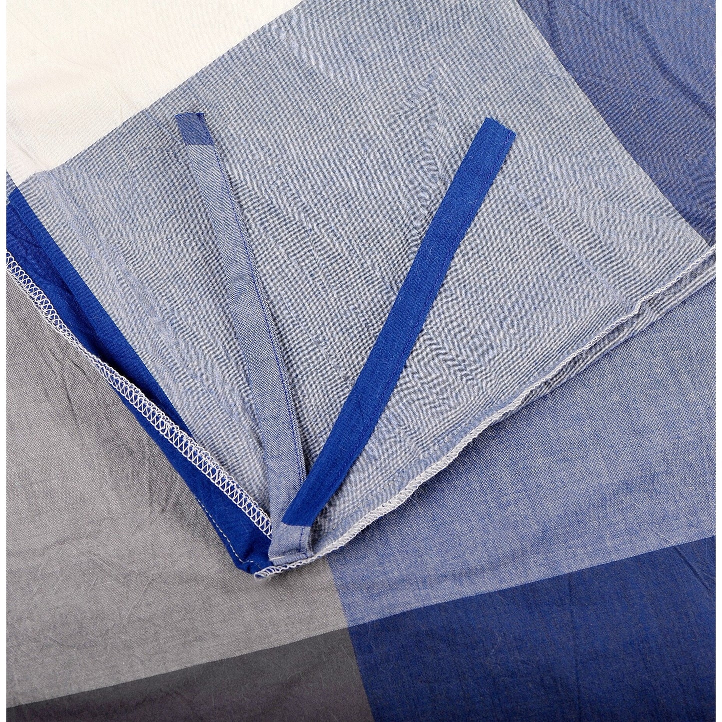 Cotton Plaid Windowpane Check 3-piece Duvet Cover Set